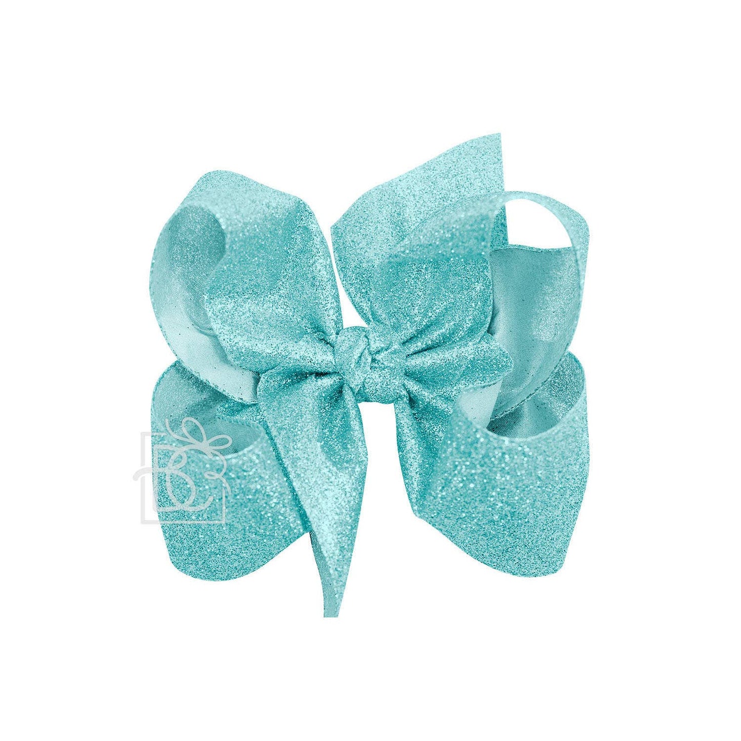 AQUA GLITTER METALLIC BOW