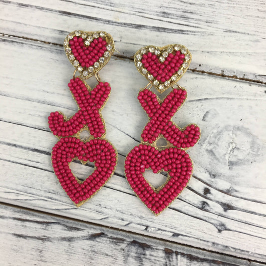 XO Heart Earrings