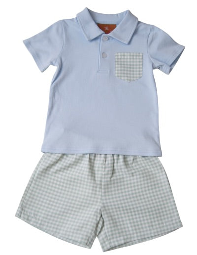 Blue and Green Myles Short set