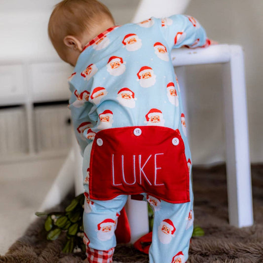 Vintage Santa Baby Boy Buttflap Pajamas