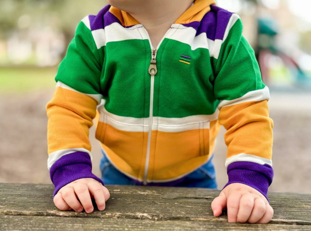 Thick Stripe Rugby  Infant Zip Up Hoodie