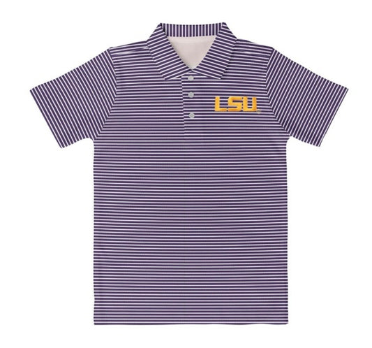 Lsu striped polo