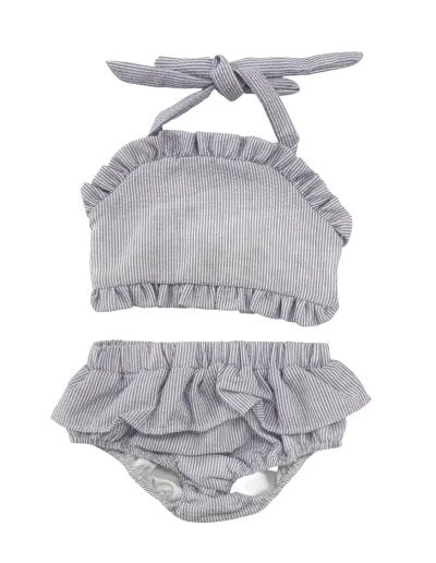 Purple Stripe Swimsuit 2pc