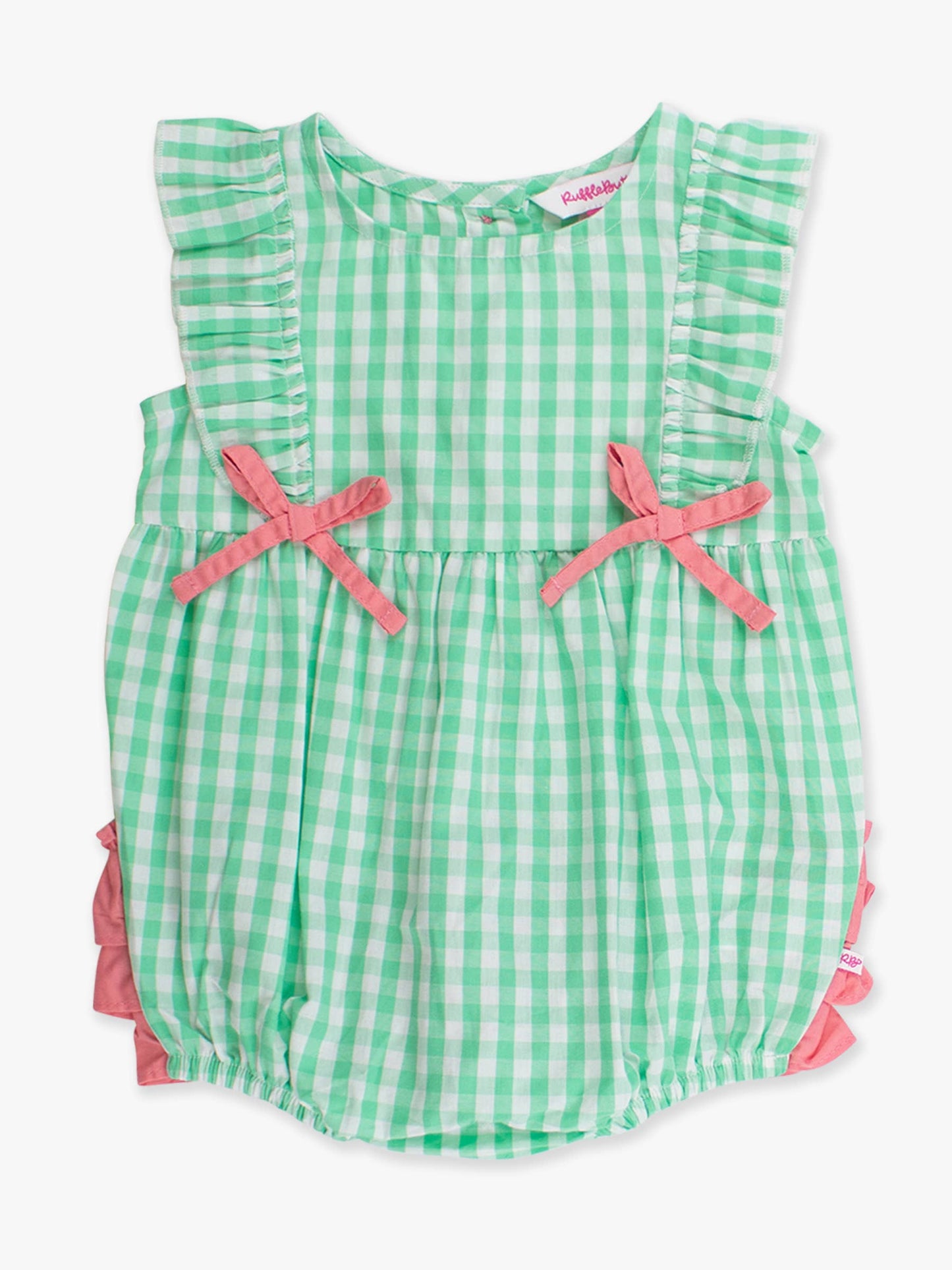 Baby Girls Classic Spring Bud Gingham Classic Ruffle Bubble