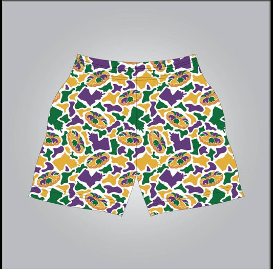 Mardi Gras Camo shorts