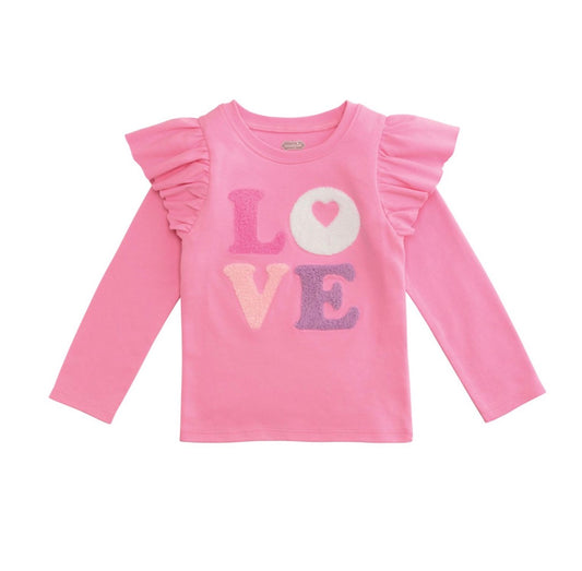 Ruffle Shoulder Love Long Sleeve