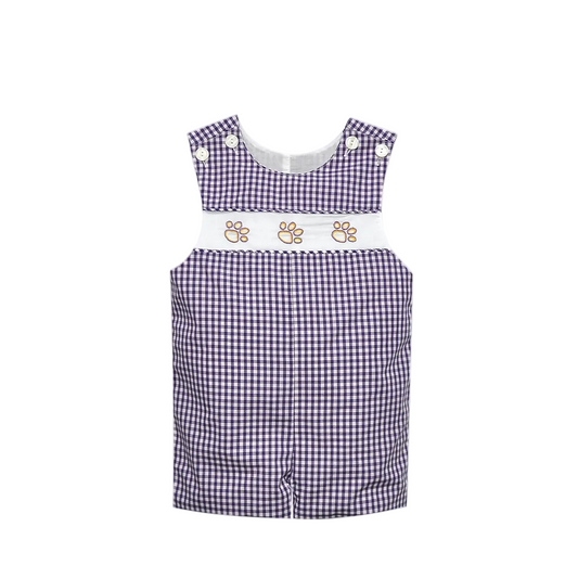 Tiger Smocked Paw Prints Shortall