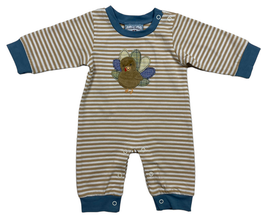 turkey appliqué boy romper