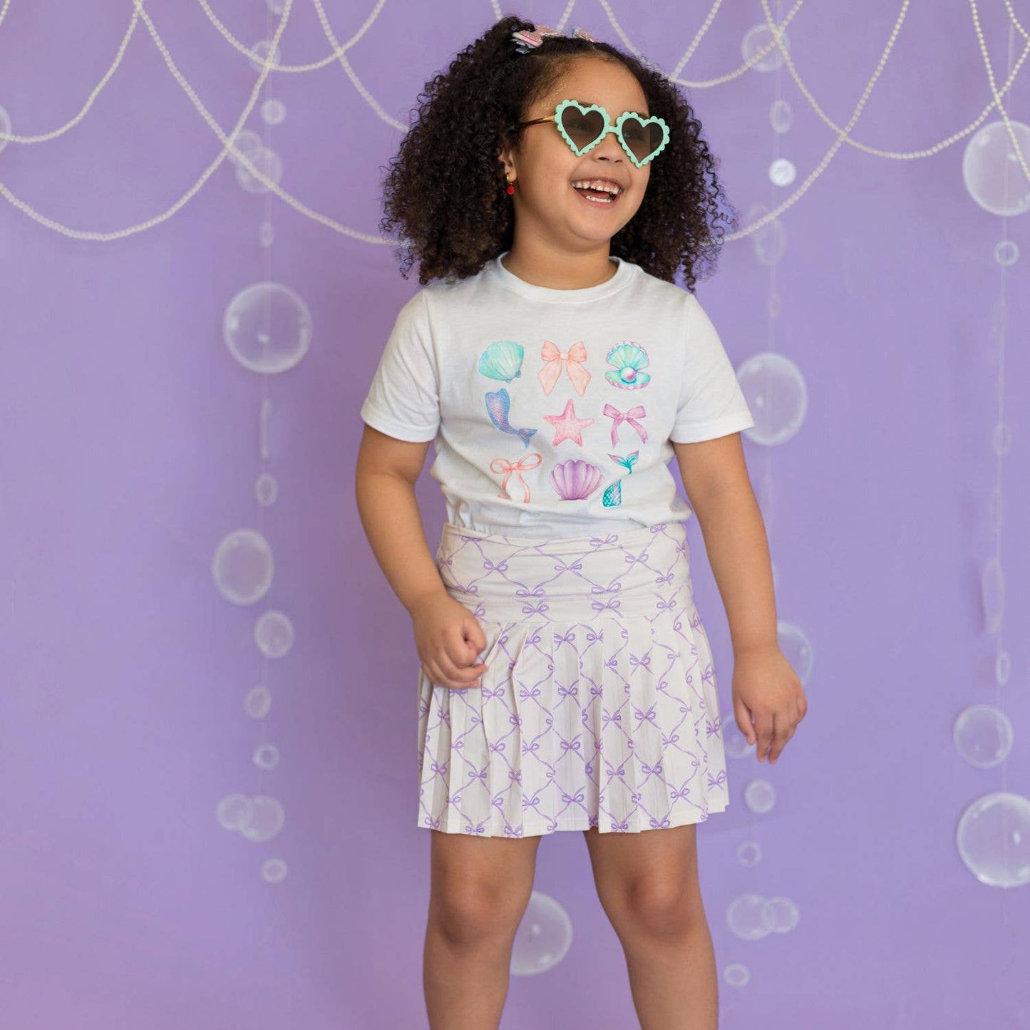 Lavender Bow Trellis Athletic Skort