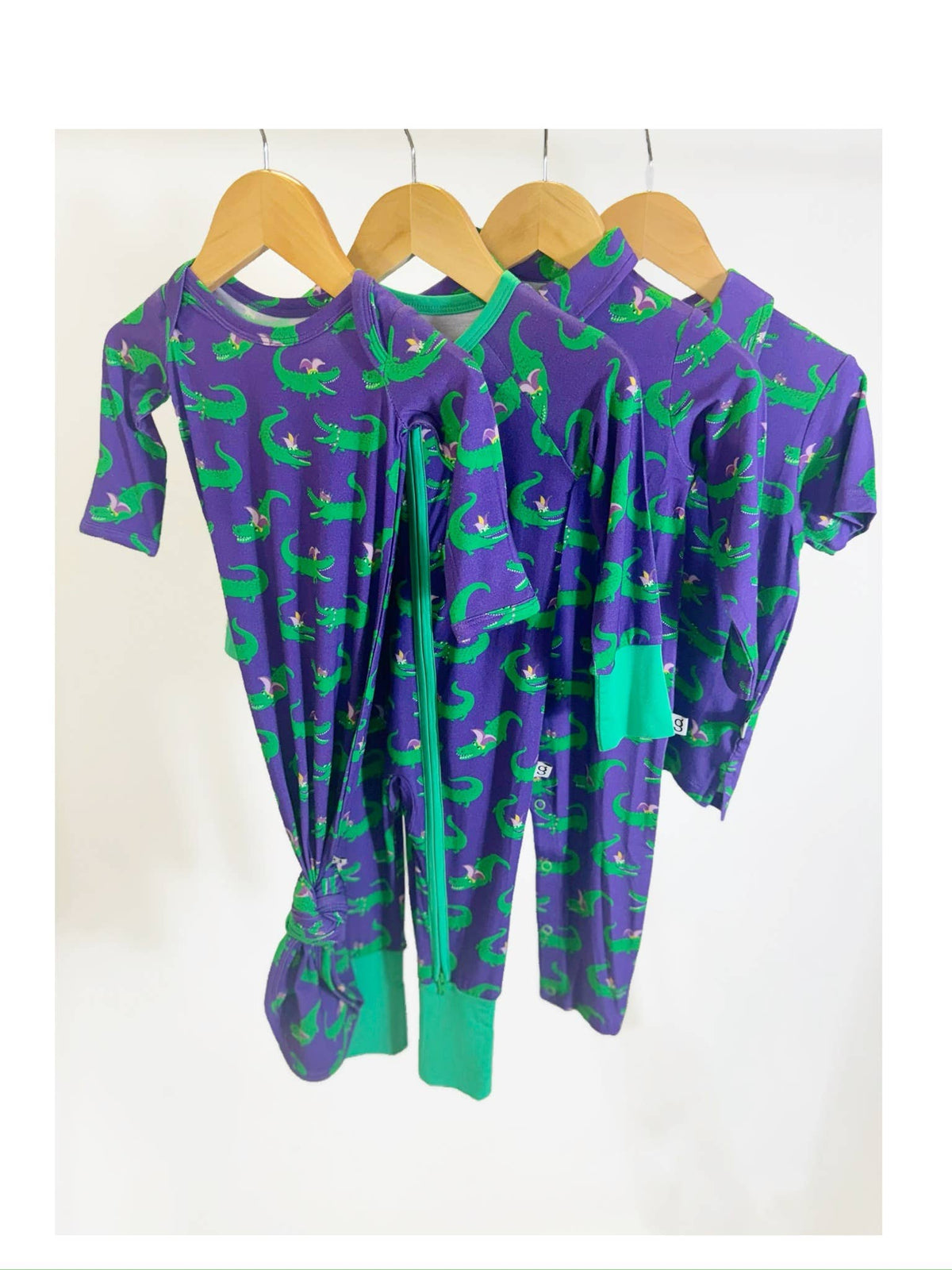 Mardi Gras Gator Krewe Bamboo Polo Romper