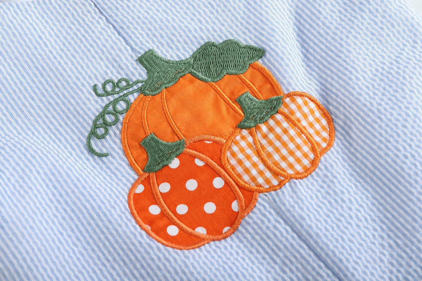 Blue Seersucker Pumpkin Jon Jon