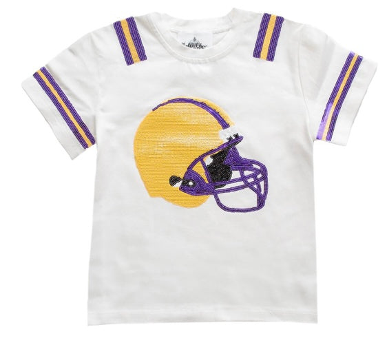 Lsu sequin helmet shirt