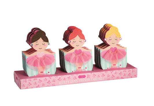 Ballerina Glitz Gems Sticker Earrings