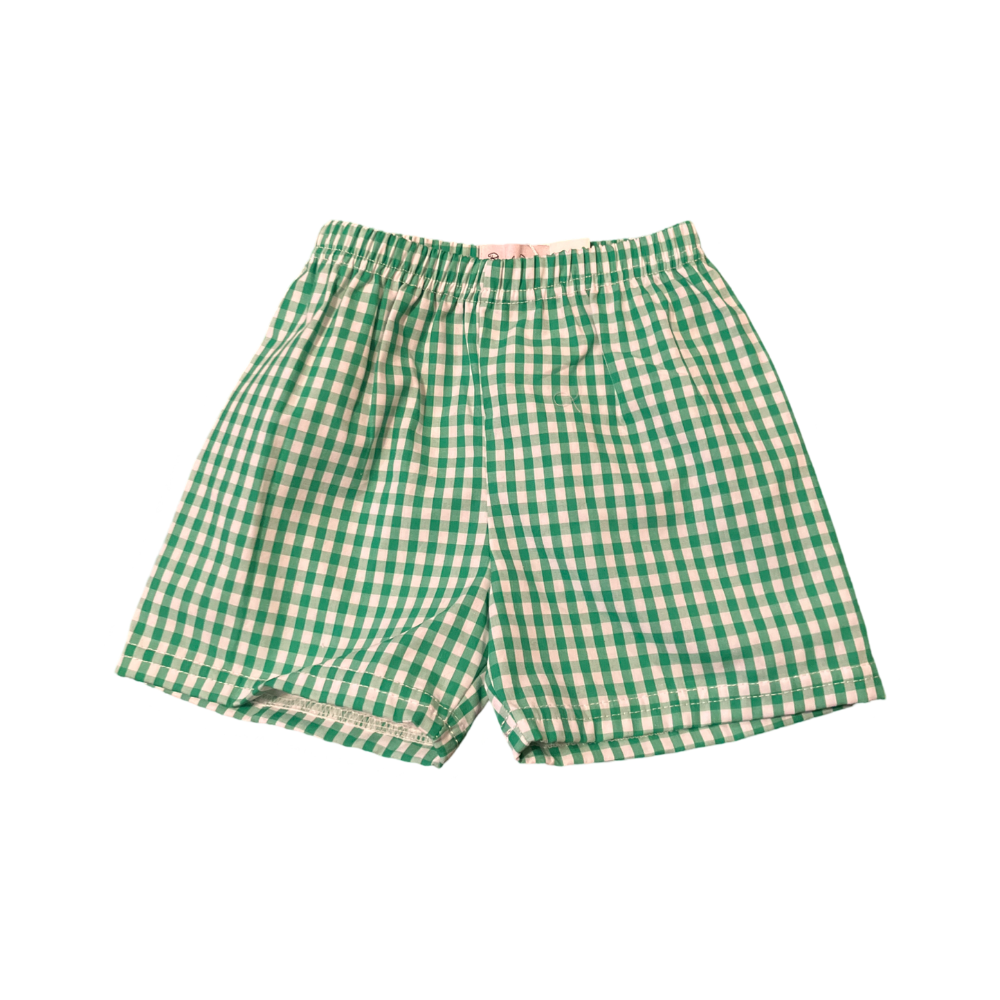 Green gingham shorts