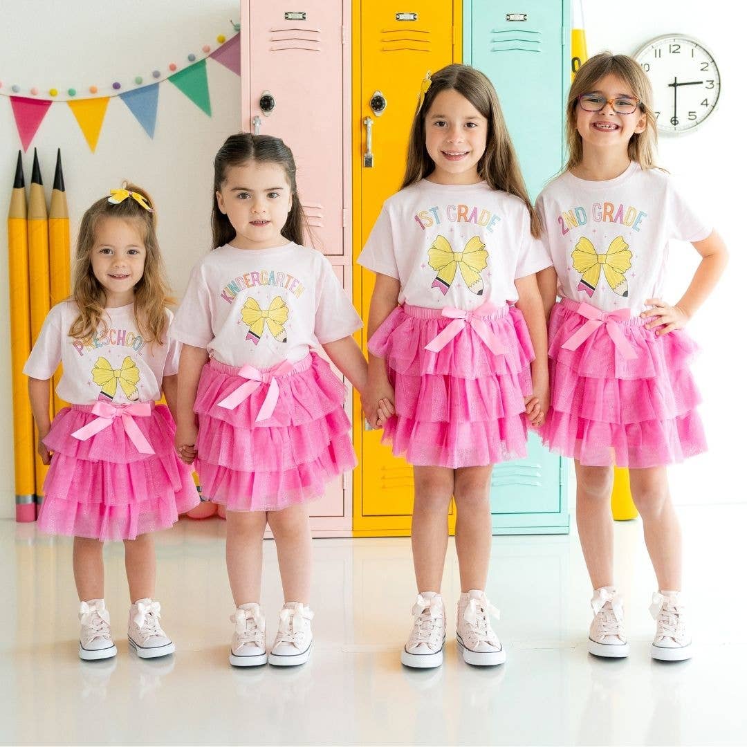 Preschool Pencil Bow Short Sleeve T-Shirt
