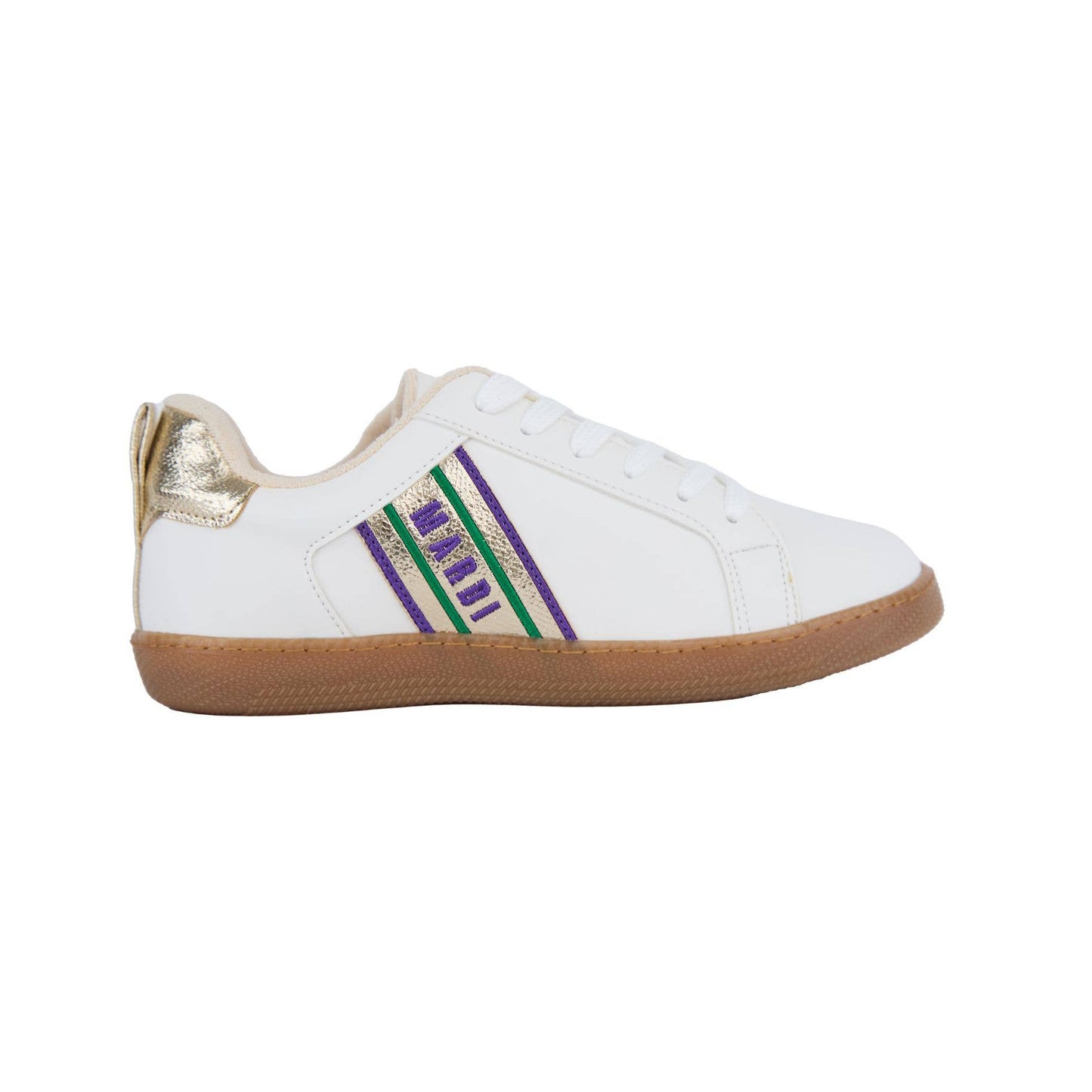 Women’s Embroidered Mardi Gras Sneakers – Gum Sole
