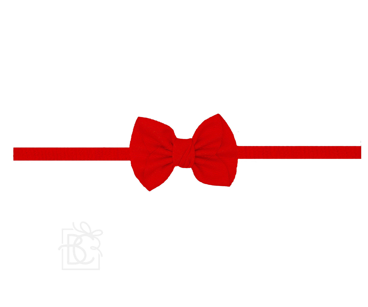 Red 1/4 in PANTYHOSE HEADBAND W/ 2.5" MINI ANNE BOW: