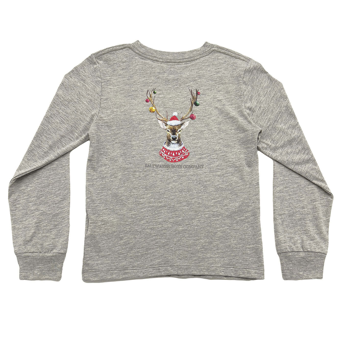 Christmas Ornament Deer Boys Graphic Tee LS Grey