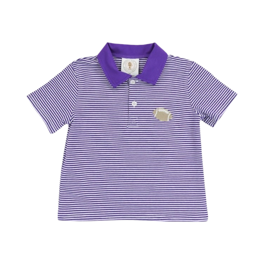 Purple stripe tailgate polo