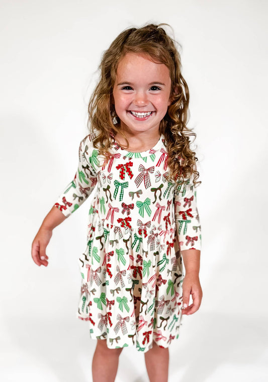 Holiday Bows Bamboo Dress