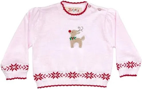 Pink reindeer sweater