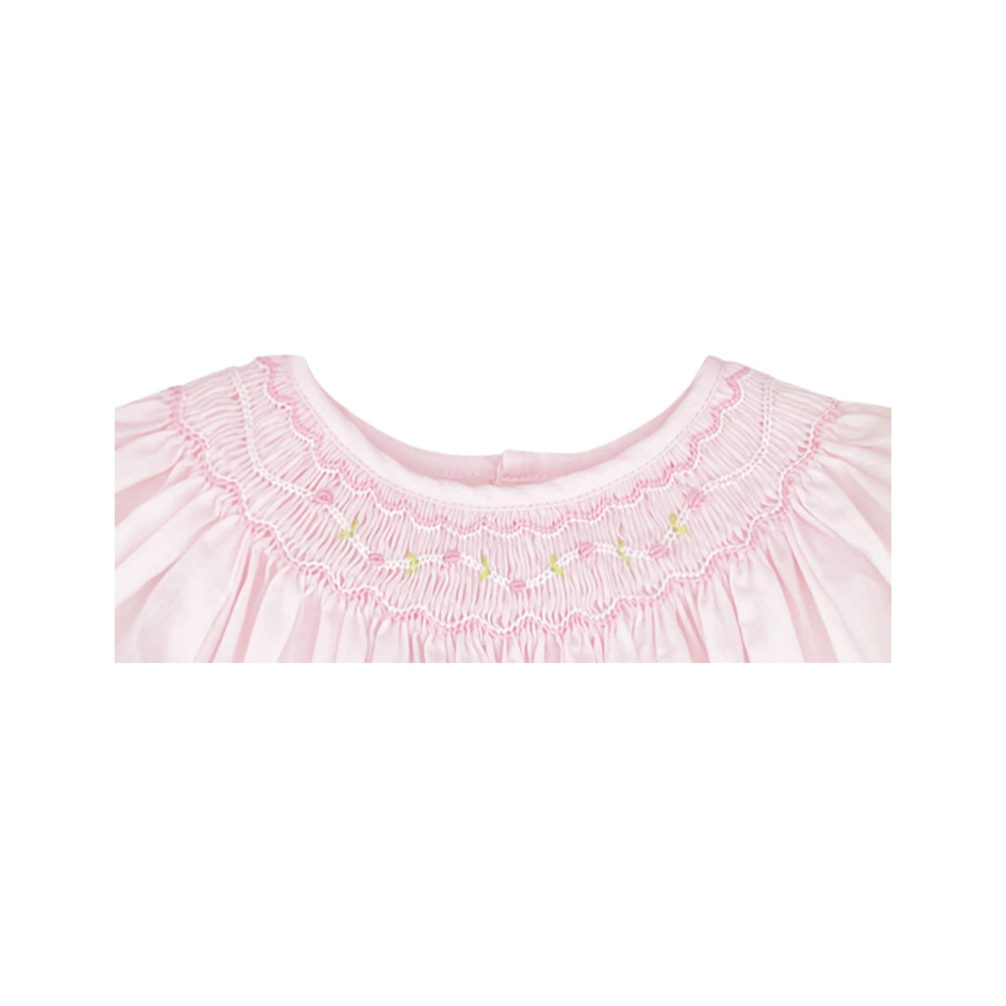 Pink Smocked Day gown with Voile Insert