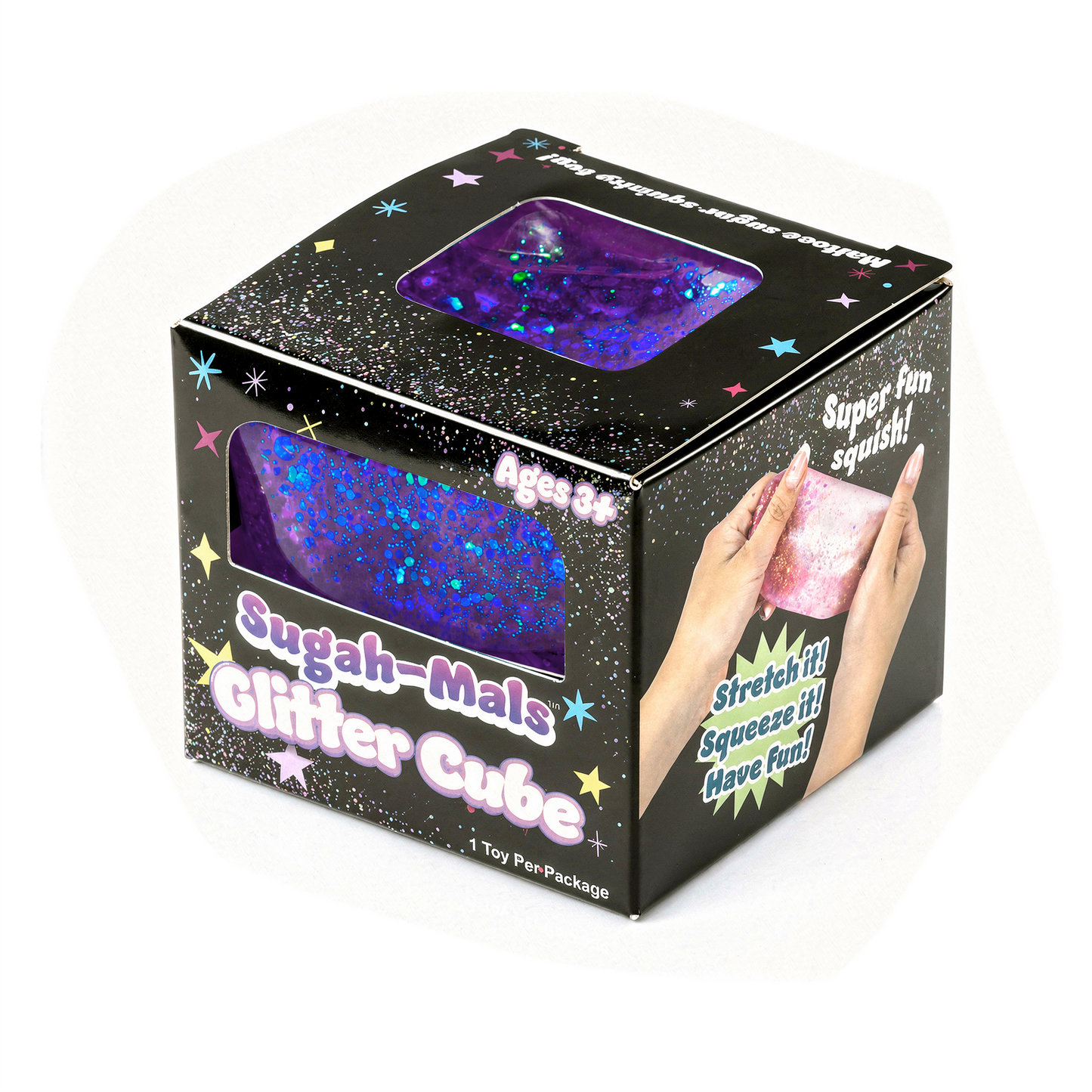 Sugah-Mals™ Glitter Sugar Cube Squishy Stress Ball -Assorted