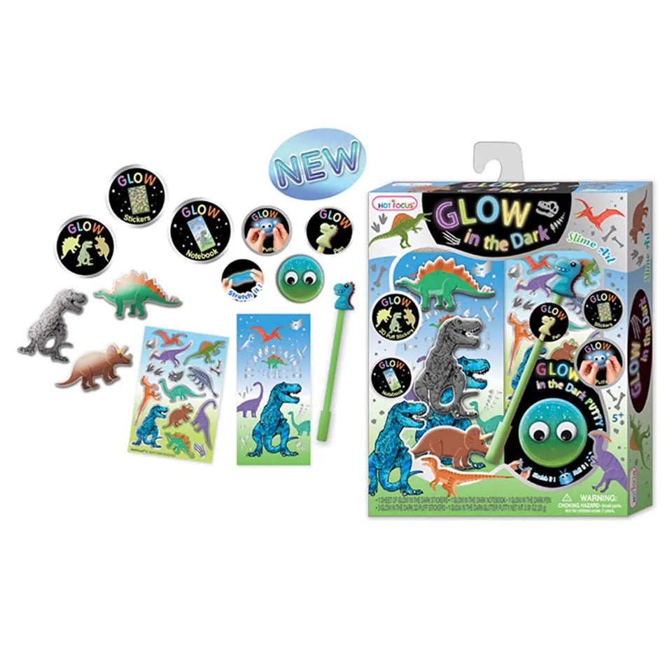 Dinosaur Glow in the Dark Slime Art