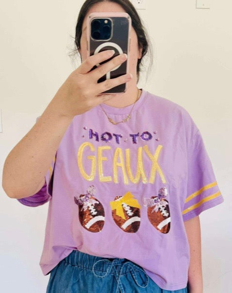 Hot to Geaux Sequin Shirt Child and Adult