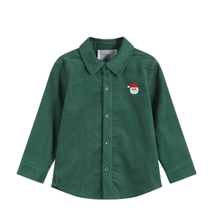 Green Corduroy Santa Dress Shirt