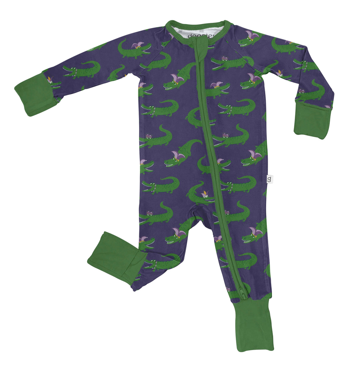 Mardi Gras Gator Krewe Bamboo Convertible Zip PJs