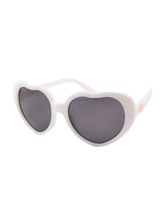 Girls White Heart Shaped Sunglasses:
