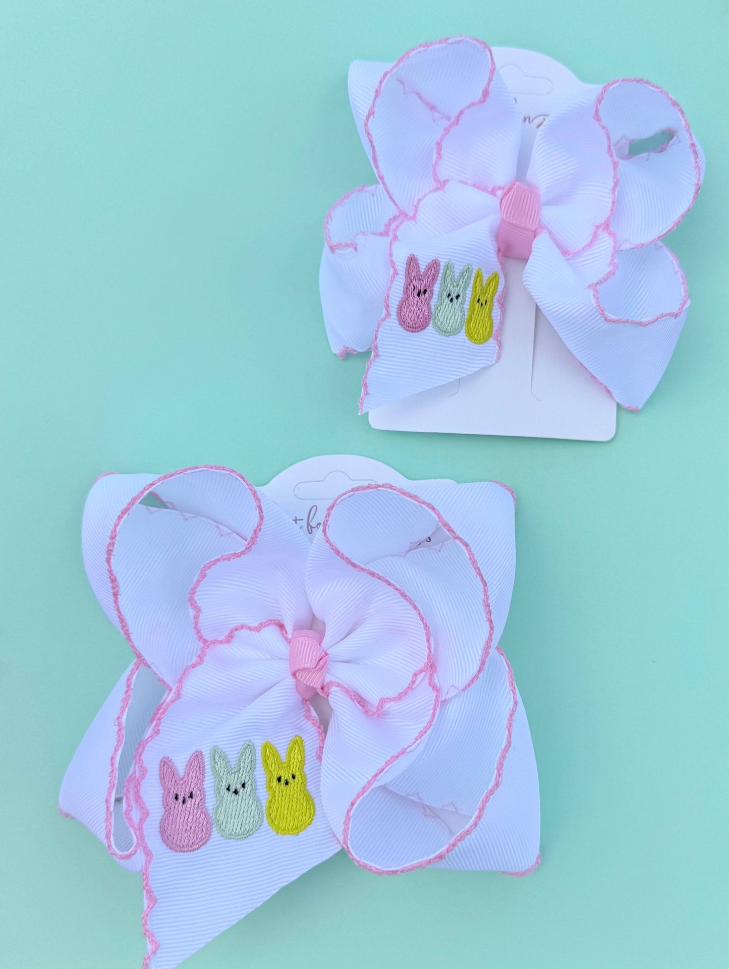 Peep Trio Embroidered Hair Bow