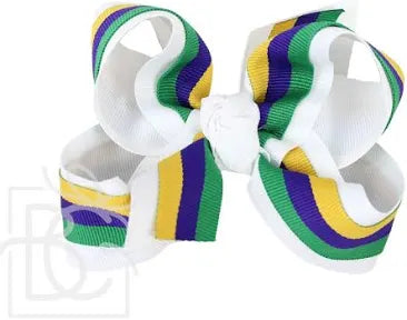 Layered Striped Mardi Gras Bow