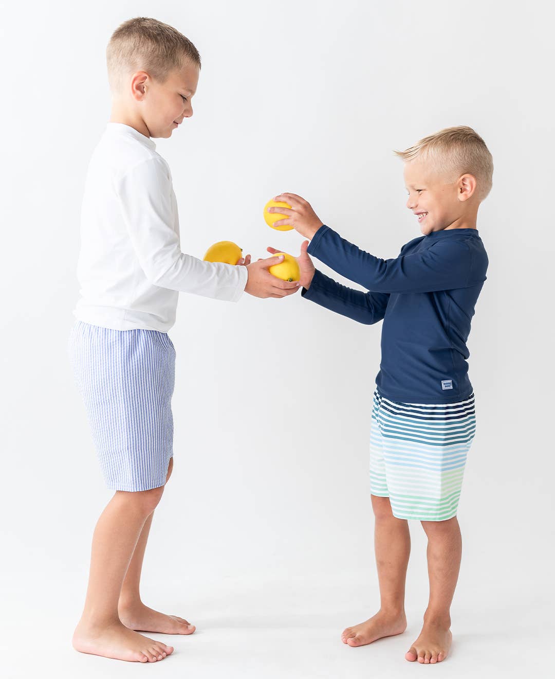 Boys White Long Sleeve Rash Guard