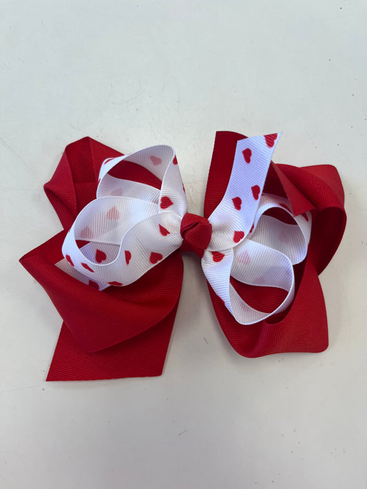 Valentine’s Printed Hearts bow