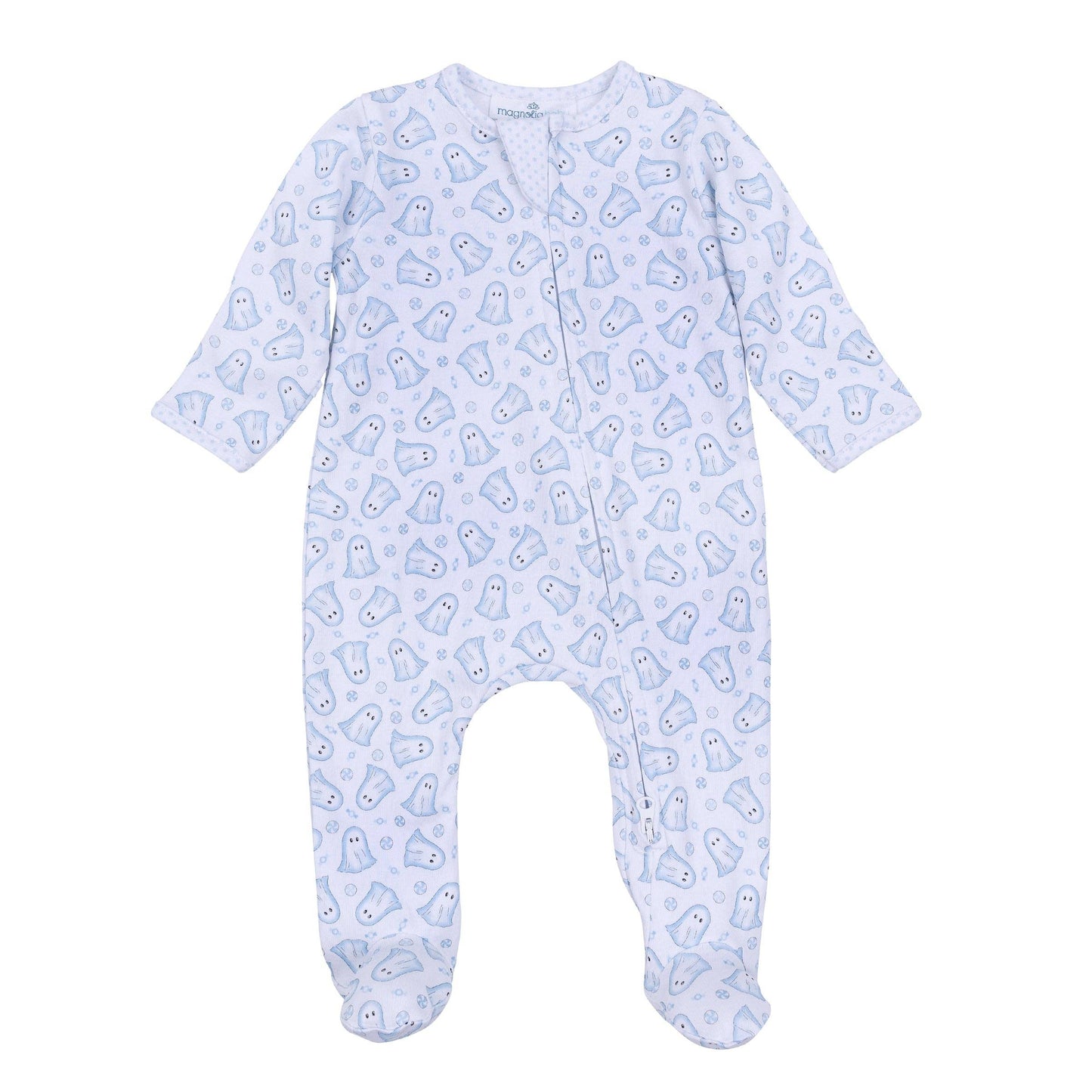 My Little Boo Light Blue Print Zip Footie