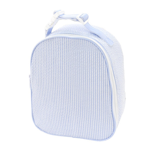 Baby blue seersucker lunch box