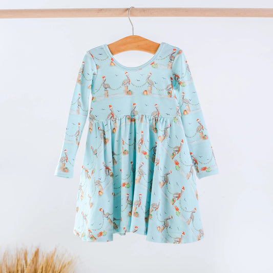 Pelican wonderland organic cotton twirl dress