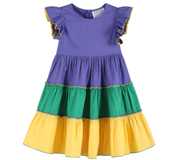 Purple, Green, and Yellow Mardi Gras Dress