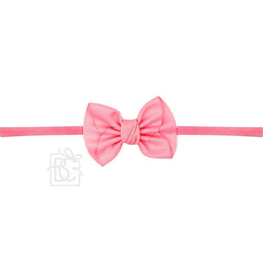 Hot Pink 1/4 in PANTYHOSE HEADBAND W/ 2.5" MINI ANNE BOW: