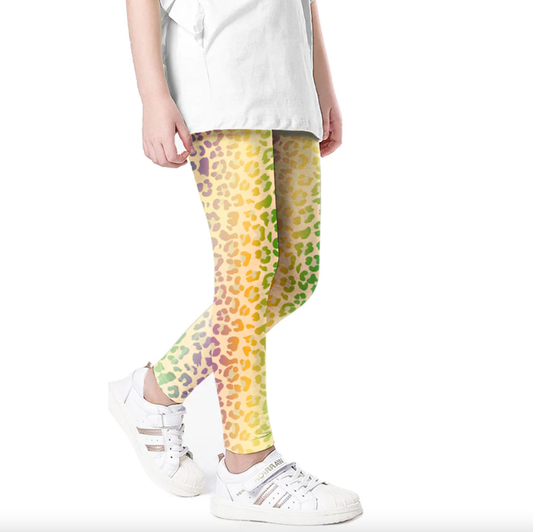 Spandex Mardi  Gras Leopard  Leggings