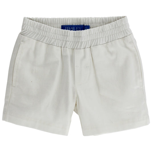 White Twill Pull on Shorts