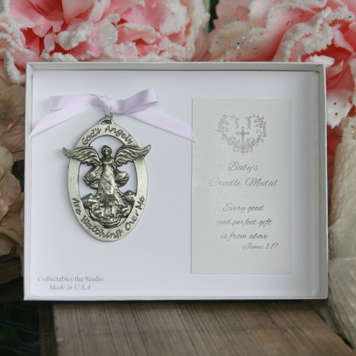 Baby Cradle Medal Angel for Girl