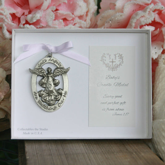 Baby Cradle Medal Angel for Girl