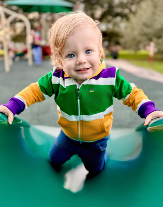 Thick Stripe Rugby  Infant Zip Up Hoodie