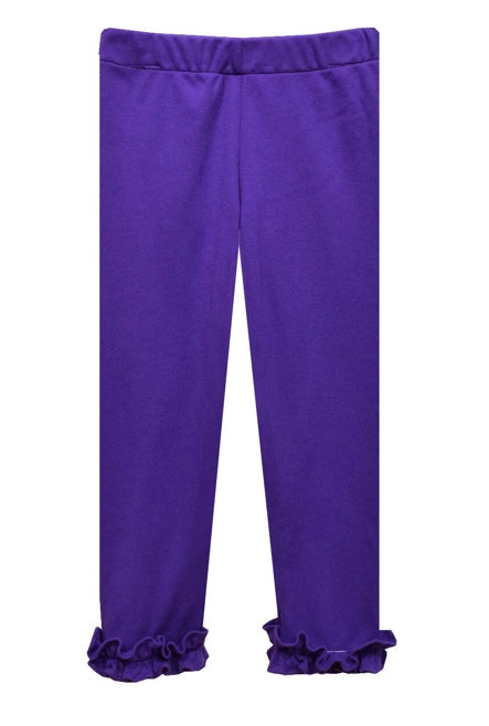 Purple knit ruffle legging