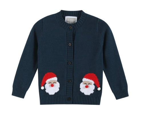 Navy knit Santa cardigan