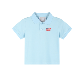 Blue USA Flag Polo Shirt