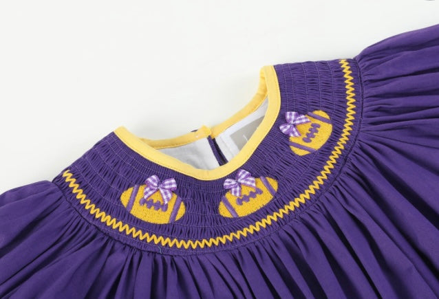 Lsu football smocked dress